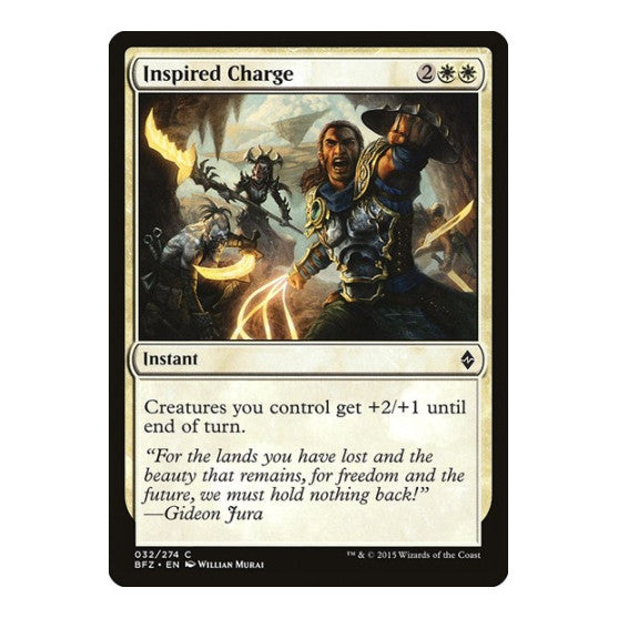 Inspired Charge (BFZ) #32 Common (Lightly Played) Battle for Zendikar Magic: The Gathering: 2015