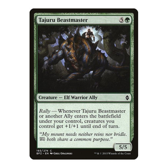 Tajuru Beastmaster (BFZ) #193 Common Battle for Zendikar Magic: The Gathering: 2015