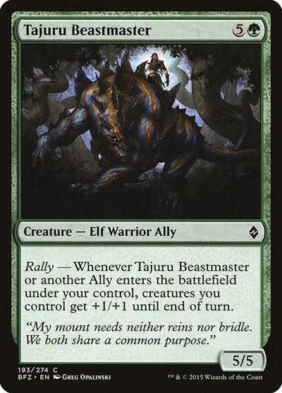 Tajuru Beastmaster (BFZ) #193 Common (Foil Lightly Played) Battle for Zendikar Magic: The Gathering: 2015