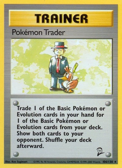 Pokemon Trader (BS2) #106/130 Rare (Moderately Played) Base Set 2 Pokemon: 2000