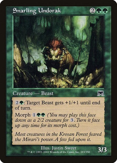 Snarling Undorak (ONS) #283 Common (Lightly Played) Onslaught Magic: The Gathering: 2002