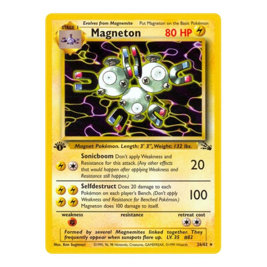 Magneton (26) (FO) #26/62 Rare Fossil Pokemon: 1999