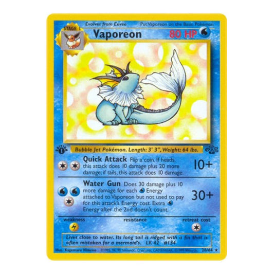 Vaporeon (28) (JU) #28/64 Rare Jungle Pokemon: 1999