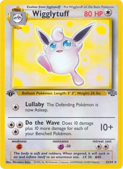 Wigglytuff 32 (JU) #32/64 Rare (Unlimited Heavily Played) Jungle Pokemon: 1999