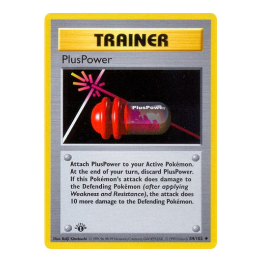 PlusPower (BSS) #084/102 Uncommon (Unlimited Lightly Played) Base Set (Shadowless) Pokemon: 1999