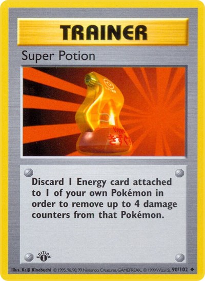 Super Potion (BSS) #090/102 Uncommon (Unlimited Moderately Played) Base Set (Shadowless) Pokemon: 1999
