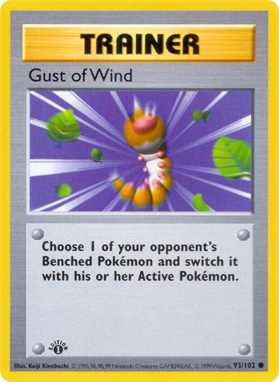 Gust of Wind (BSS) #093/102 Common Base Set (Shadowless) Pokemon: 1999