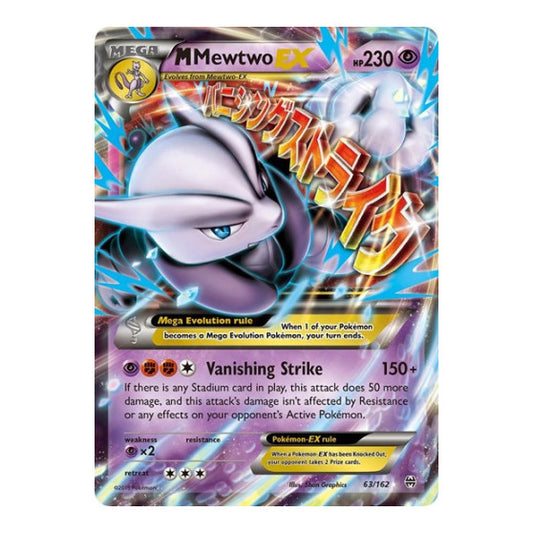 M Mewtwo EX (63) (BKT) #63/162 Ultra Rare (Holofoil Near Mint) XY - BREAKthrough Pokemon: 2015