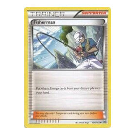 Fisherman (BKT) #136/162 Uncommon (Reverse Holofoil Moderately Played) XY - BREAKthrough Pokemon: 2015