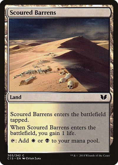 Scoured Barrens (C15) #303 Common (Lightly Played) Commander 2015 Magic: The Gathering: 2015