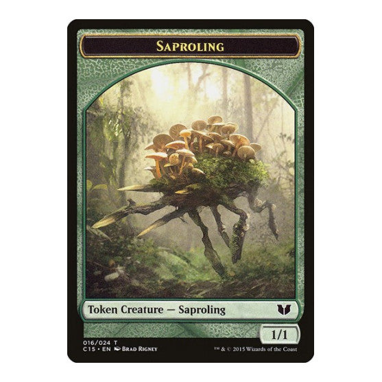 Saproling // Spider Double-Sided Token (C15) #16 // 18 T (Lightly Played) Commander 2015 Magic: The Gathering: 2015
