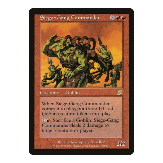 Siege-Gang Commander (SCG) #103 Rare (Lightly Played) Scourge Magic: The Gathering: 2003