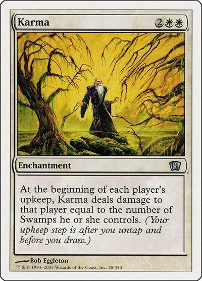 Karma (8ED) #28★ Uncommon (Heavily Played) 8th Edition Magic: The Gathering: 2003