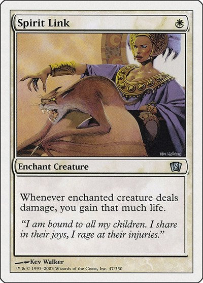 Spirit Link (8ED) #47★ Uncommon (Moderately Played) 8th Edition Magic: The Gathering: 2003