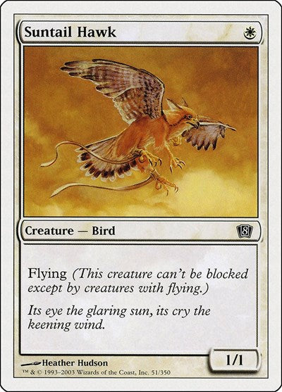 Suntail Hawk (8ED) #51★ Common (Lightly Played) 8th Edition Magic: 2003
