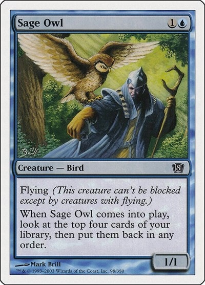 Sage Owl (8ED) #98 Common (Heavily Played) 8th Edition Magic: The Gathering: 2003