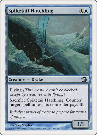 Spiketail Hatchling (8ED) #102★ Uncommon (Lightly Played) 8th Edition Magic: 2003