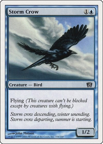 Storm Crow (8ED) #104 Common (Moderately Played) 8th Edition Magic: The Gathering: 2003