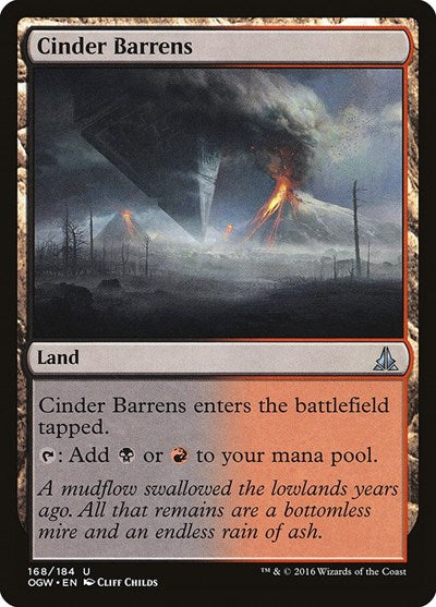 Cinder Barrens (OGW) #168 Uncommon (Moderately Played) Oath of the Gatewatch Magic: The Gathering: 2016