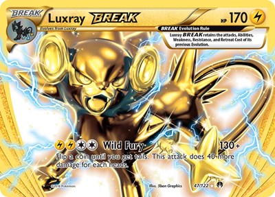 Luxray BREAK (BKP) #47/122 Rare BREAK (Holofoil Moderately Played) XY - BREAKpoint Pokemon: 2016