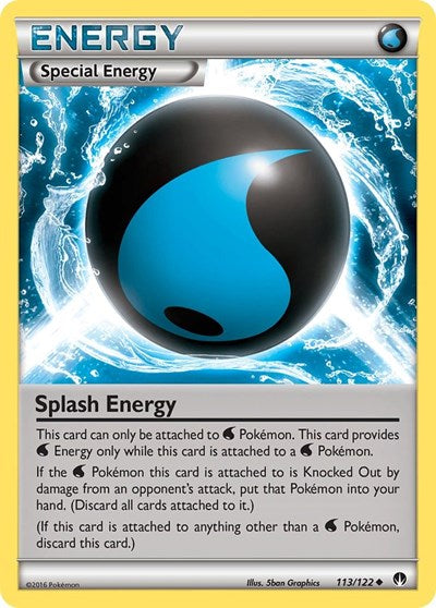 Splash Energy (BKP) #113/122 Uncommon (Moderately Played) XY - BREAKpoint Pokemon: 2016