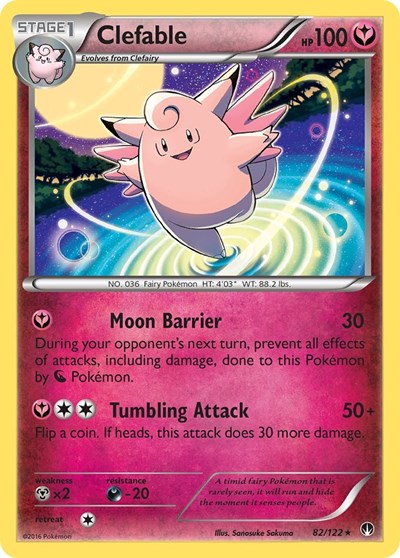 Clefable (BKP) #82/122 Rare (Reverse Holofoil Moderately Played) XY - BREAKpoint Pokemon: 2016