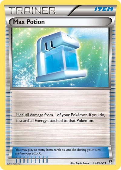 Max Potion (BKP) #103/122 Uncommon (Reverse Holofoil Lightly Played) XY - BREAKpoint Pokemon: 2016