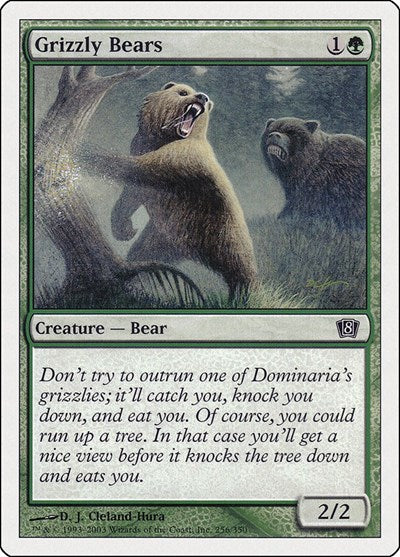 Grizzly Bears (8ED) #256★ Common (Lightly Played) 8th Edition Magic: The Gathering: 2003