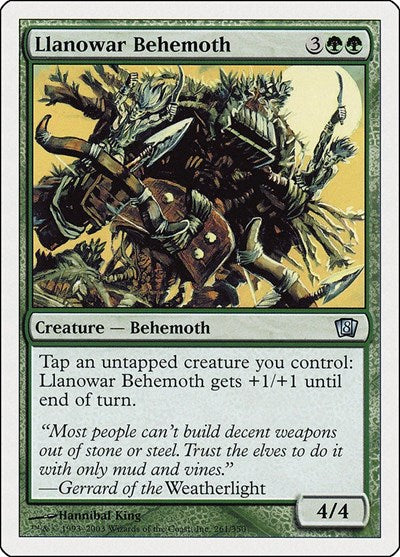 Llanowar Behemoth (8ED) #261★ Uncommon (Moderately Played) 8th Edition Magic: The Gathering: 2003
