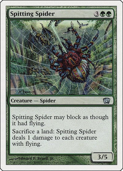 Spitting Spider (8ED) #280★ Uncommon (Heavily Played) 8th Edition Magic: The Gathering: 2003