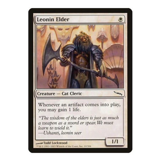 Leonin Elder (MRD) #10 Common (Moderately Played) Mirrodin Magic: The Gathering: 2003