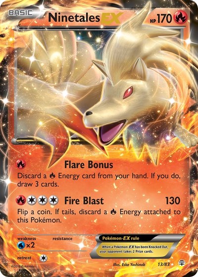 Ninetales EX (GEN) #13/83 Ultra Rare (Holofoil Moderately Played) Generations Pokemon: 2016