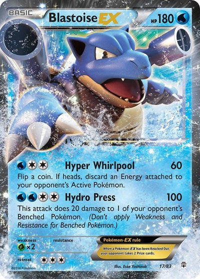 Blastoise EX (GEN) #17/83 Ultra Rare (Holofoil Damaged) Generations Pokemon: 2016