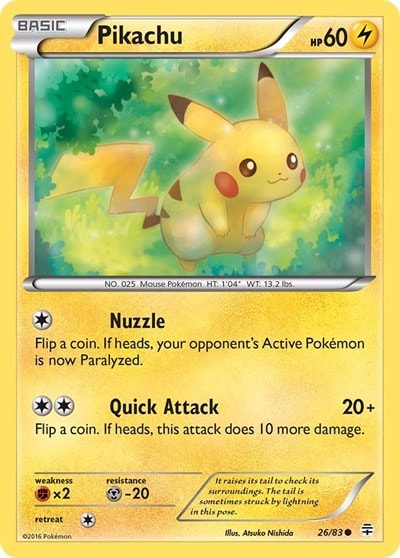 Pikachu (GEN) #26/83 Common Generations Pokemon: 2016