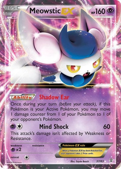 Meowstic EX (GEN) #37/83 Ultra Rare Generations Pokemon: 2016