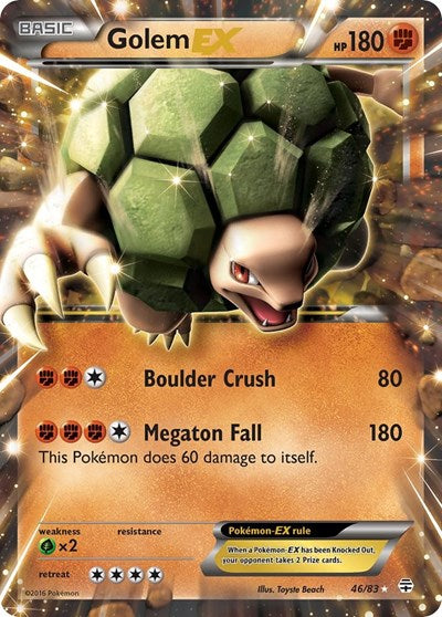 Golem EX (GEN) #46/83 Ultra Rare (Holofoil Heavily Played) Generations Pokemon: 2016