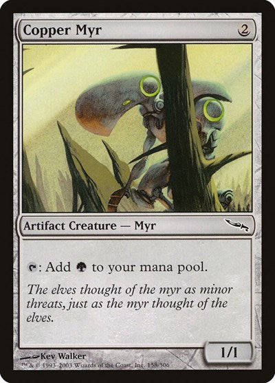 Copper Myr (MRD) #158 Common (Lightly Played) Mirrodin Magic: The Gathering: 2003