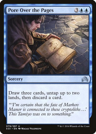Pore Over the Pages (SOI) #79 Uncommon (Lightly Played) Shadows over Innistrad Magic: The Gathering: 2016