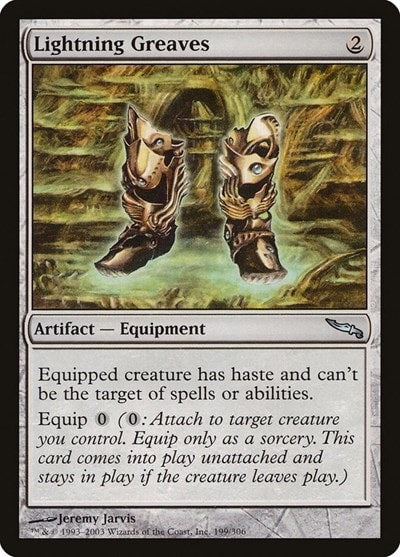Lightning Greaves (MRD) #199 Uncommon (Heavily Played) Mirrodin Magic: The Gathering: 2003