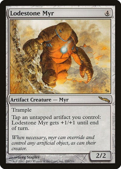 Lodestone Myr (MRD) #200 Rare (Lightly Played) Mirrodin Magic: The Gathering: 2003