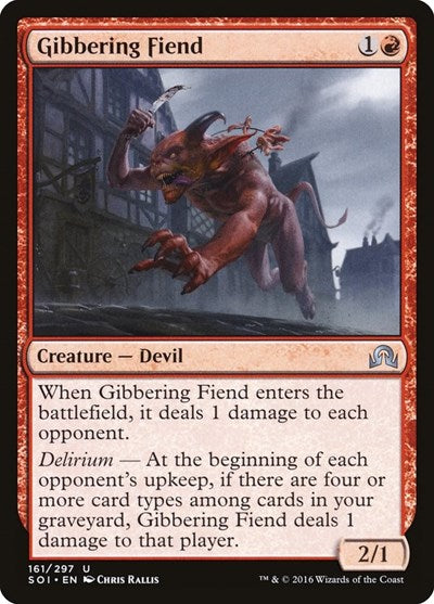Gibbering Fiend (SOI) #161 Uncommon (Near Mint) Shadows over Innistrad Magic: The Gathering: 2016