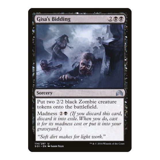Gisa's Bidding (SOI) #114 Uncommon (Lightly Played) Shadows over Innistrad Magic: The Gathering: 2016