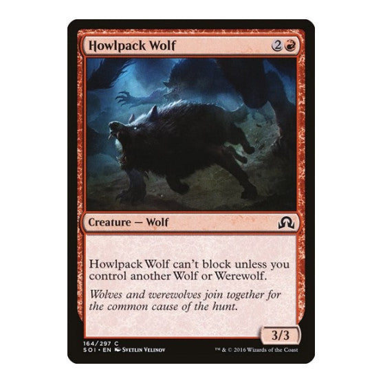 Howlpack Wolf (SOI) #164 Common (Lightly Played) Shadows over Innistrad Magic: The Gathering: 2016