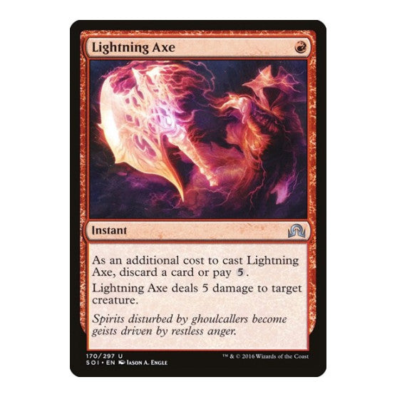 Lightning Axe (SOI) #170 Uncommon (Lightly Played) Shadows over Innistrad Magic: The Gathering: 2016