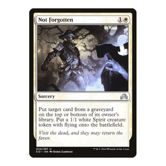 Not Forgotten (SOI) #30 Uncommon (Moderately Played) Shadows over Innistrad Magic: The Gathering: 2016