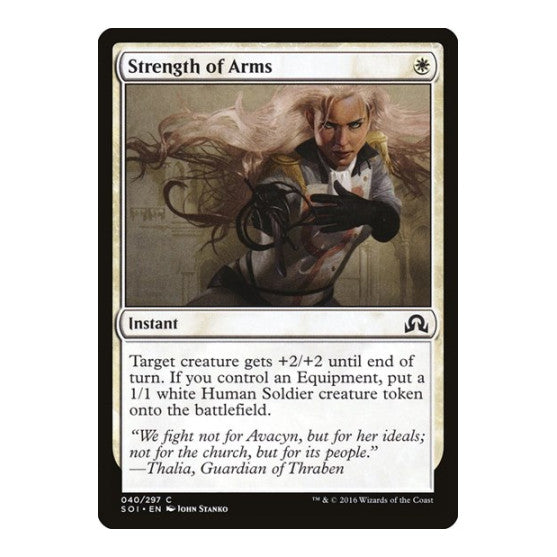 Strength of Arms (SOI) #40 Common (Lightly Played) Shadows over Innistrad Magic: The Gathering: 2016