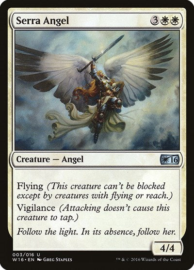 Serra Angel (W16) #3 Uncommon (Lightly Played) Welcome Deck 2016 Magic: The Gathering: 2016
