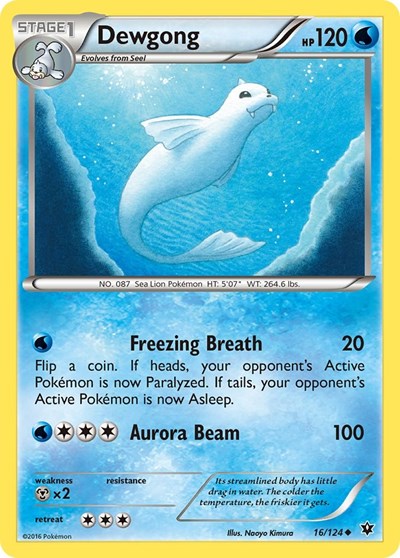 Dewgong (FCO) #16/124 Uncommon (Reverse Holofoil Lightly Played) XY - Fates Collide Pokemon: 2016
