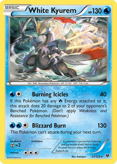 White Kyurem (FCO) #21/124 Holo Rare (Holofoil Near Mint) XY - Fates Collide Pokemon: 2016