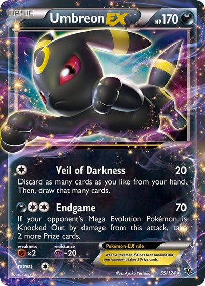 Umbreon EX (FCO) #55/124 Ultra Rare (Holofoil Heavily Played) XY - Fates Collide Pokemon: 2016